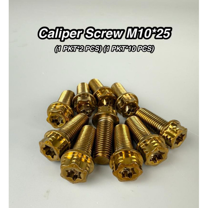 M10*25 * BRAKE CALIPER SCREW R2U GOLD * 1 แพ็ค 10 ชิ้น