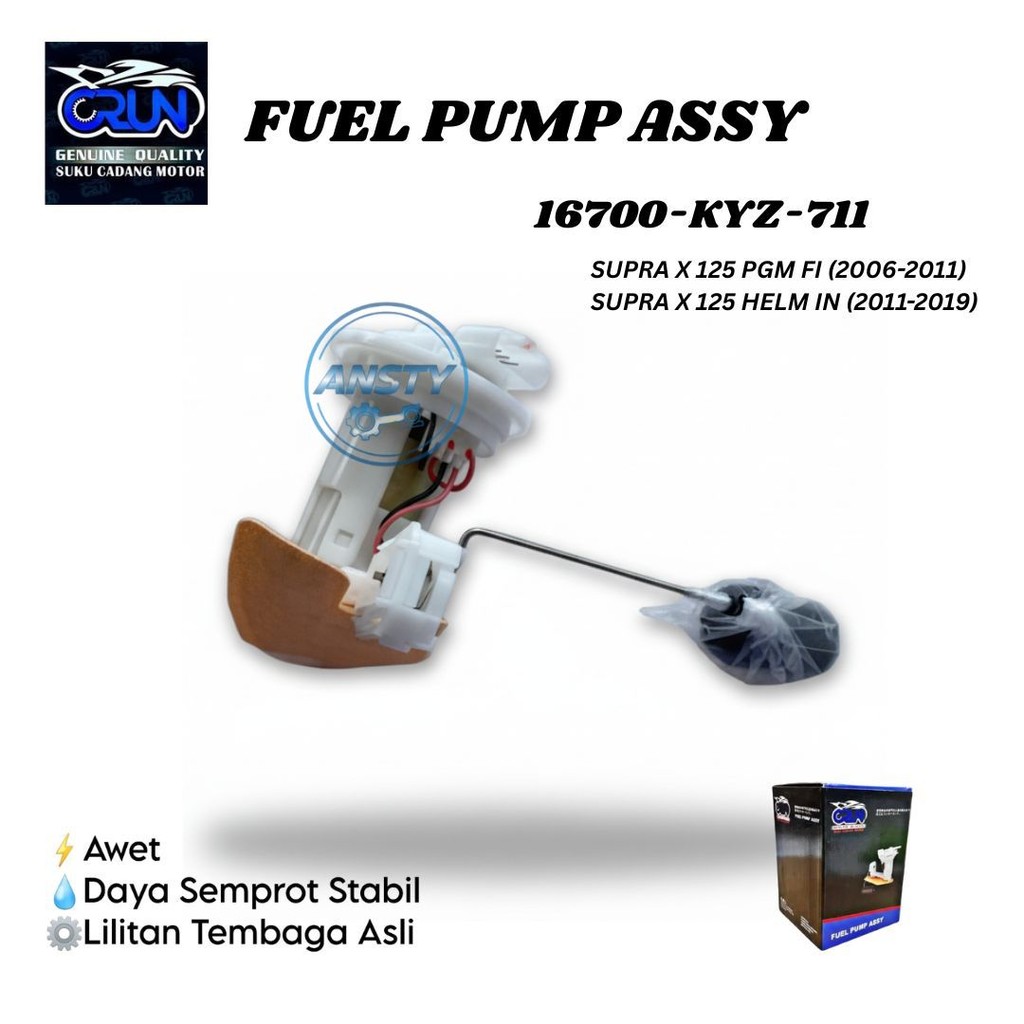 16700-KYZ-711 CRUN การใช้ปั๊ม Rotak Dynamo ปั๊มเบนซิน Honda Supra X 125 PGM FI/Supra X 125 Helm In
