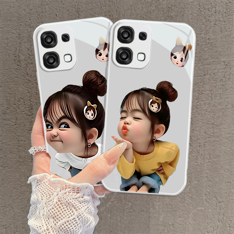 เคส OPPO A6 A5 A3 Pro 5G เคสลายการ์ตูนสาวน่ารัก เคสกันกระแทก หรูหราสำหรับโทรศัพท์ใหม่ สำหรับผู้หญิง นักเรียน