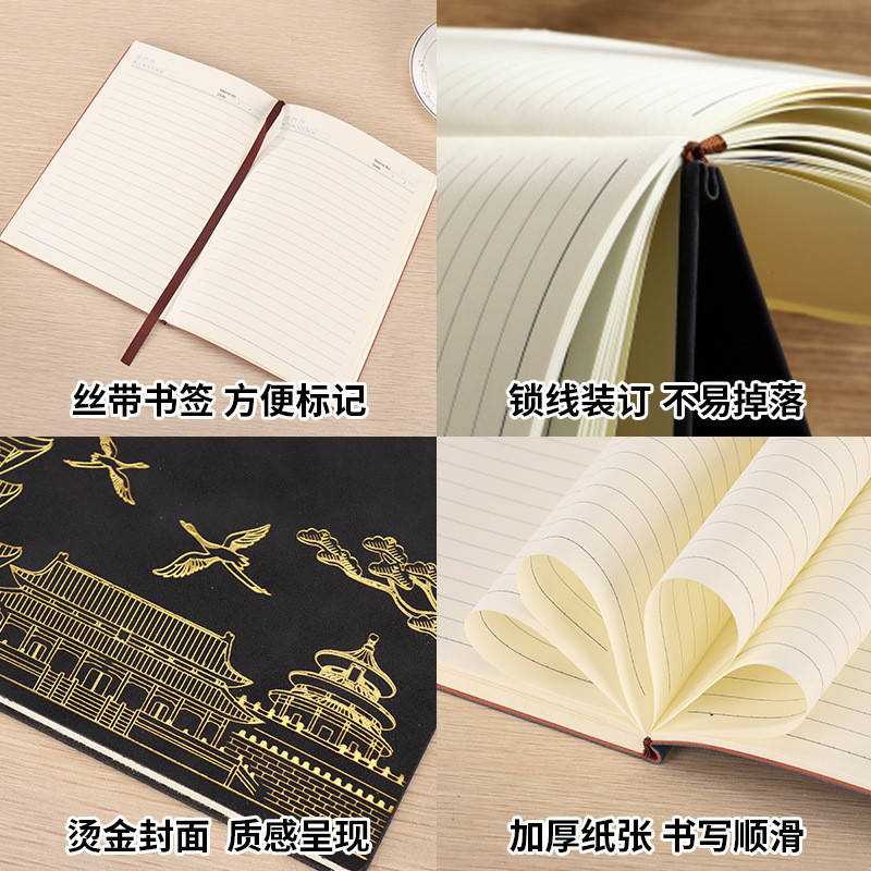 คู่มือ logoA5 High-value ของขวัญกล่องบุ๊คมาร์คโน้ตบุ๊คสไตล์จีน Cultural Creative พิมพ์ชุด U Disk Fau