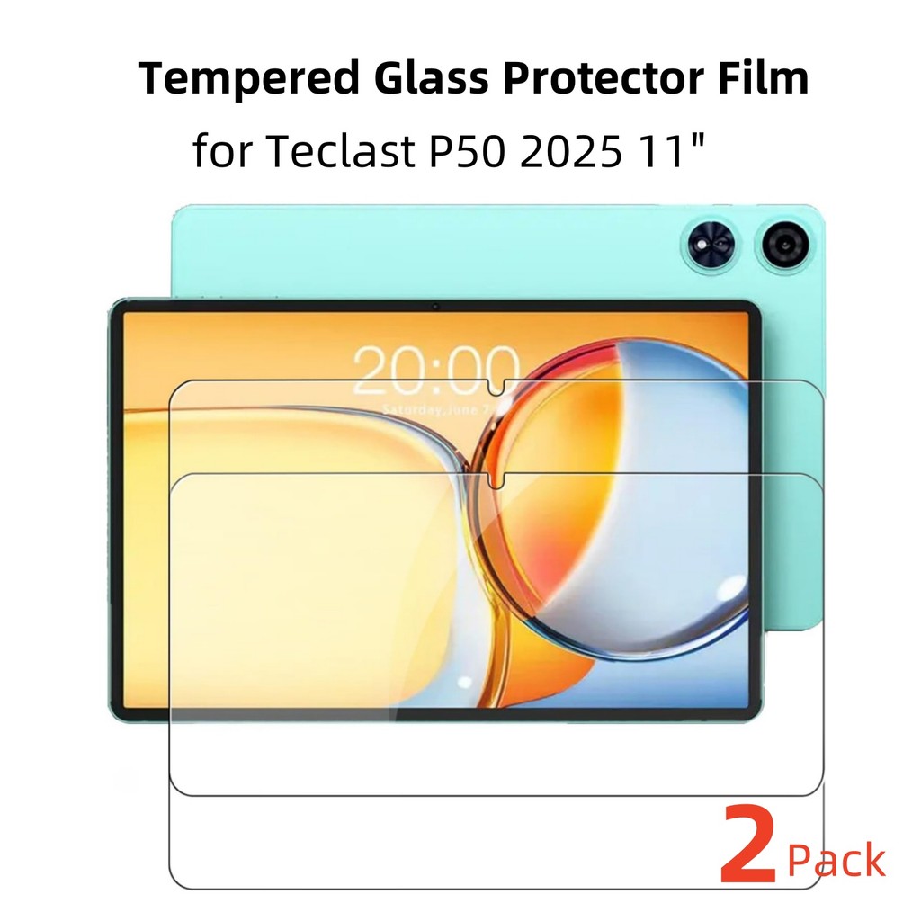 2PCS ฟิล์มกระจกนิรภัยสําหรับ Teclast P50 2025 ป้องกันหน้าจอ 11 นิ้ว Teclast P50mini กรณีที่เป็นมิตร 