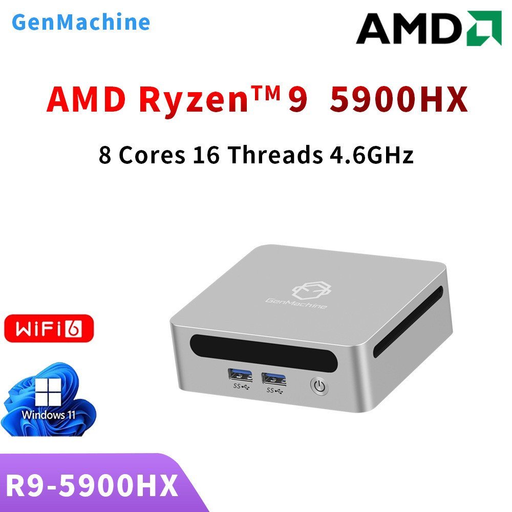 GenMachine R9-5900HX เกมการออกแบบความดัน LOL สํานักงานธุรกิจคอมพิวเตอร์ขนาดเล็กโฮสต์ขนาดเล็ก IT0Y