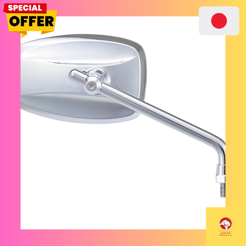 Daytona 10mm Parallel Low Chrome Motorcycle Mirror, Anti-Vibration, Wide-Angle, Universal, 15403