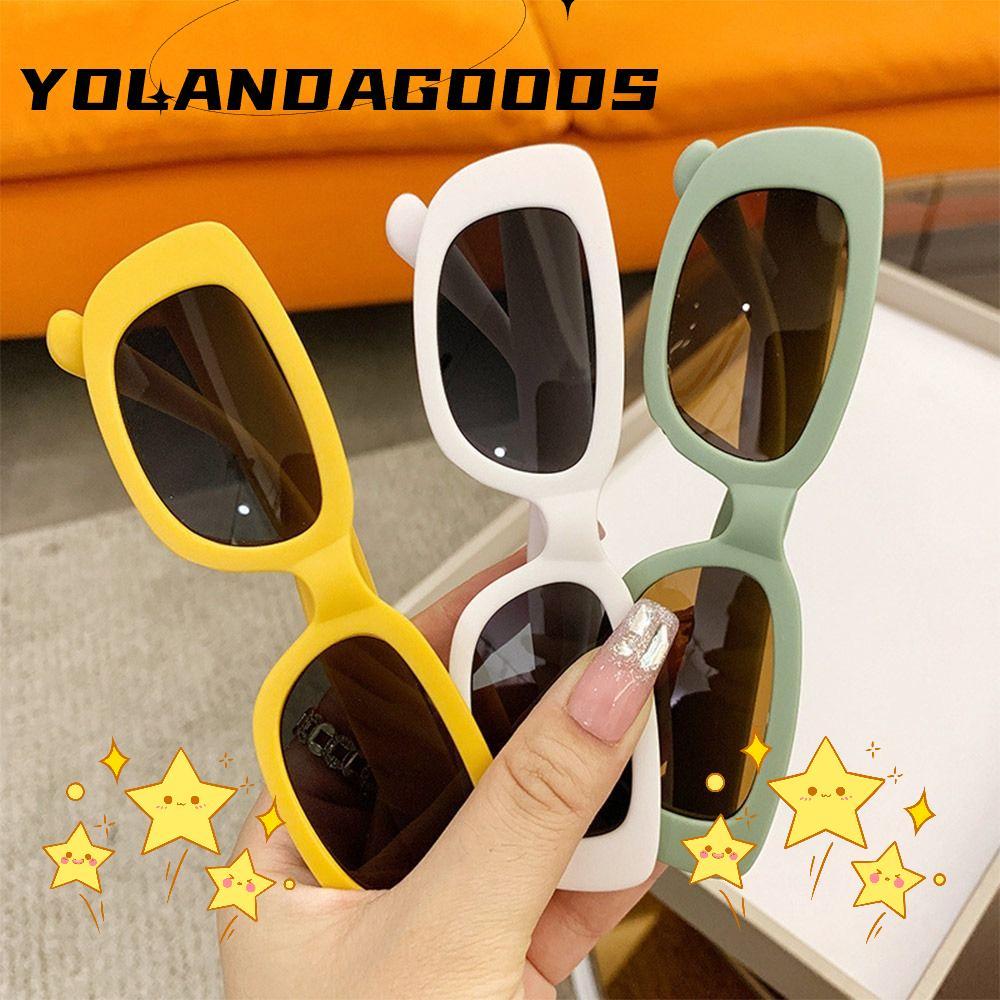 YOLA Kids Oval Frame Sun Glasses, Sun Protection Outdoor Childrens Square Glasses, Trendy Summer Sha