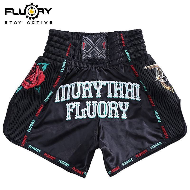 Muay Thai Shorts Clothes for Sanda Free Combat Fighting Training Suncha Rose Boxing Underpants Adult
