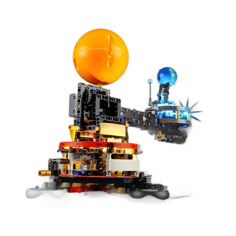 การตกแต่งบล็อคตัวต่อ ไฟ LED เข้ากันได้กับ Lego YB Track Earth Moon และการทํางานของแสงรุ่น IDEAS42179