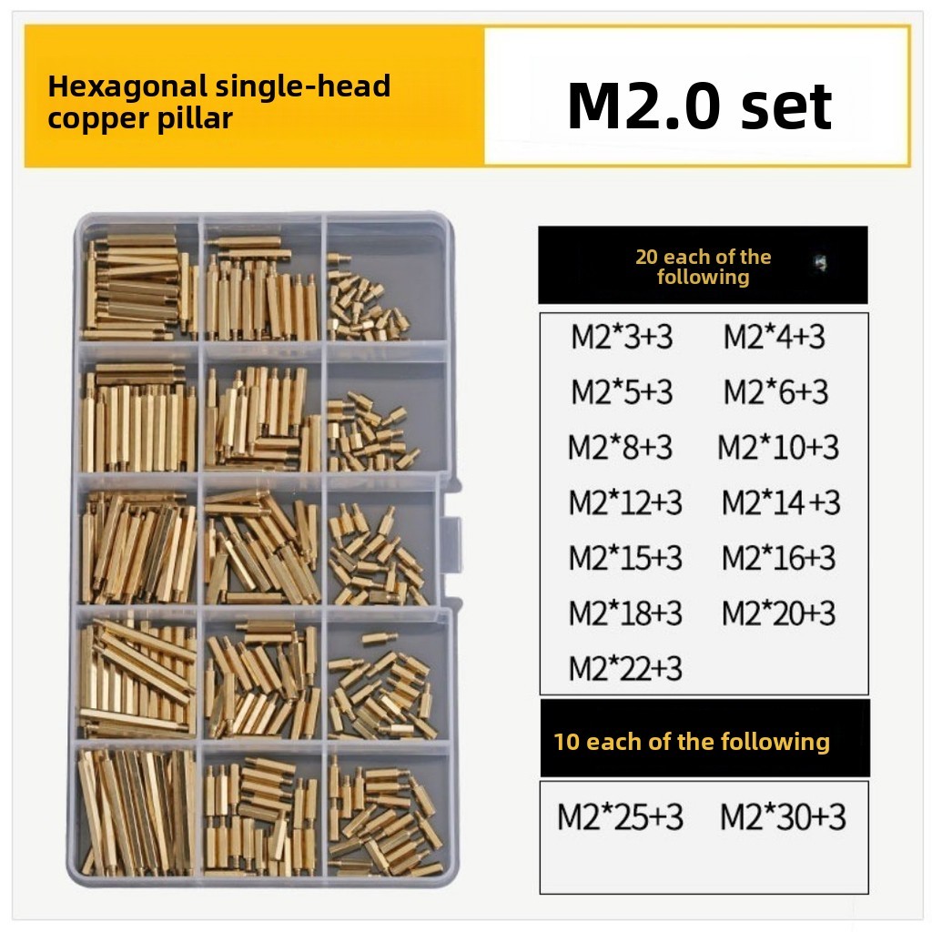 หกเหลี่ยมแยกคอลัมน์ทองแดงคอลัมน์คู่ผ่านคอลัมน์ DIY ชุด M2-M6GZ-MB