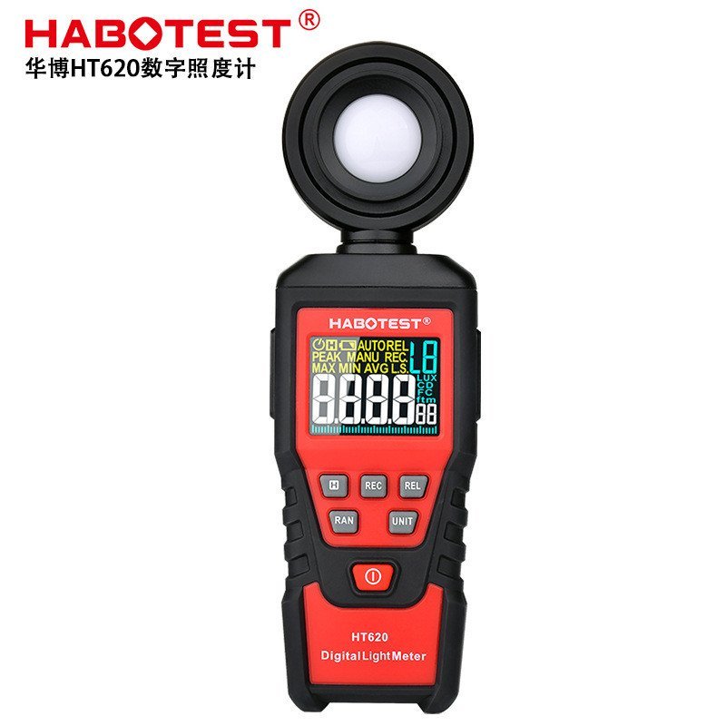 LUX เครื่องวัดความสว่างแบบดิจิตอลความสว่าง HT620 การตรวจจับ HABOTEST เครื่องวัดความสว่างร้านค้าโรงงา