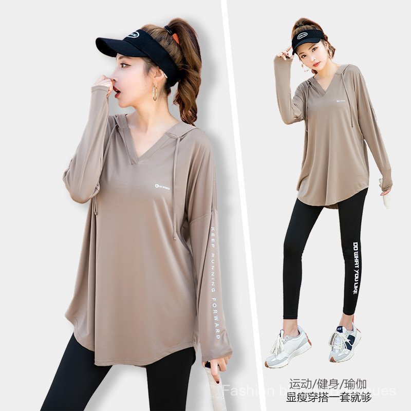 เสื้อยืดโยคะแขนยาวหญิง ไซส์ใหญ่ เนื้อนิ่ม ใส่สบาย เหมาะออกกำลังกาย ใส่ทุกวัน