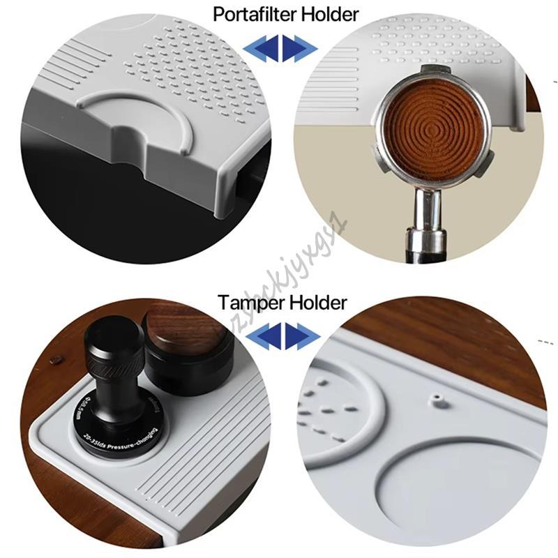 [hzsbckjyxgs1]กาแฟ Tamper Mat Station Stand,Portafilter Holder Support Base Rack for 51MM 54MM 58MM 