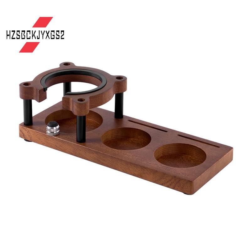 Hzsbckjyxgs2Espresso Coffee Tamper 53MM 54MM 58MM, Walnut Wood Storage Rack & Portafilter Holder, Ba