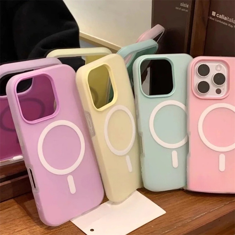 ใช้งานร่วมกับสําหรับ for iPhone 17 12 13 11 16 15 14 Plus Pro Max 2 in 1 Magnetic Attraction นุ่มฝาค