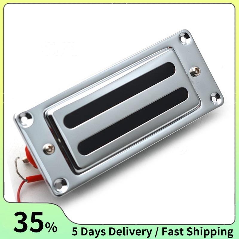 2 สาย 68X29MM มินิกีตาร์ไฟฟ้า Humbucker รถกระบะกรอบโลหะสําหรับ LP กีตาร์ Chrome, คอ