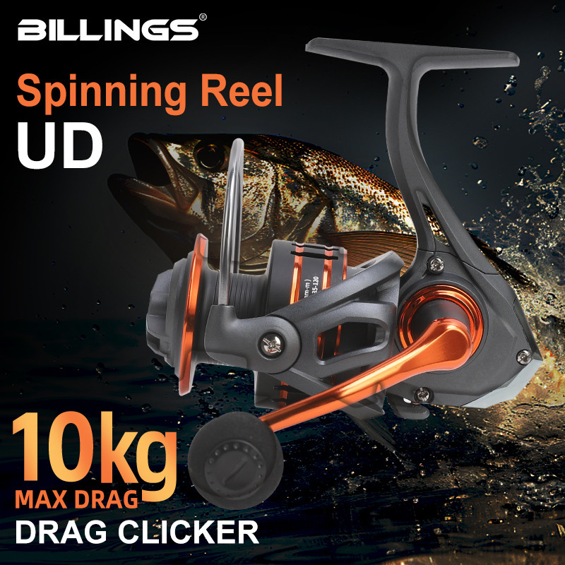 BILLINGS UD 1000-6000 Series Spinning Reel,5.0:1/4.7:1 อัตราทดเกียร์สูง,22LB ลากสูงสุด,Interchangeable Handle,Metal Spool,รอกตกปลาสําหรับน้ําเค็มและน้ําจืด