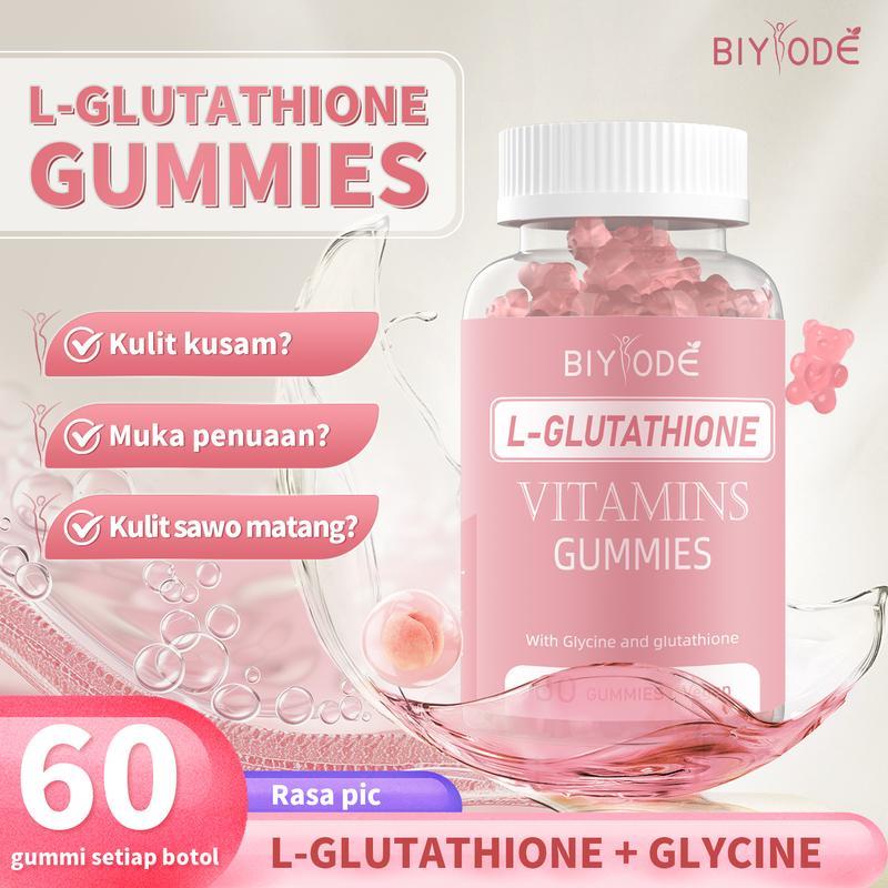 BIYODE Gummy L-Glutathione - ผิวกระจ่างใสและชุ่มชื้น |   500mcg กลูต้า + ไบโอติน |   วิตามินซี ดี อี