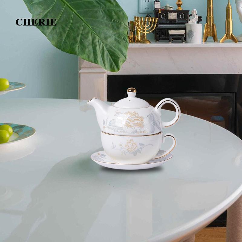 [Chery] ชาพอร์ซเลนสําหรับชุดเดียว Party Collection Tea Time Enjoyment Office Her Ceramic Tea Set Flo