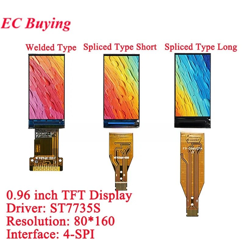 0.96 "จอแสดงผล IPS 0.96 นิ้ว TFT จอแสดงผล LCD โมดูล 80*160 ST7735 ไดรฟ์ IC 3.3V 13PIN SPI HD Full สีสันสําหรับ LCD