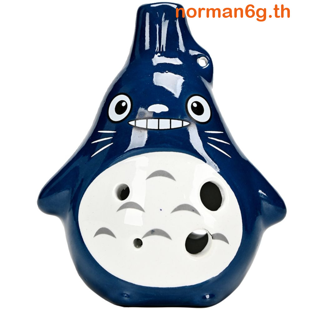 ANORMAN 6 Hole Ocarina, Alto C Tone ตัวการ์ตูนเซรามิค Ocarina, แบบพกพามือวาดการศึกษาขนาดเล็กน่ารัก O
