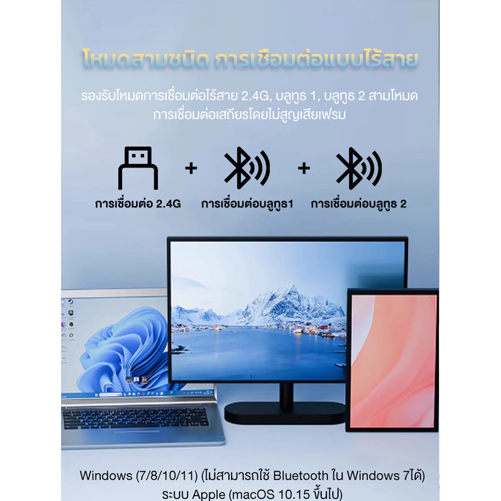เมาส์อัจฉริยะ AI สั่งงานด้วยเสียง บลูทูธ 3 โหมด thumbnail 5