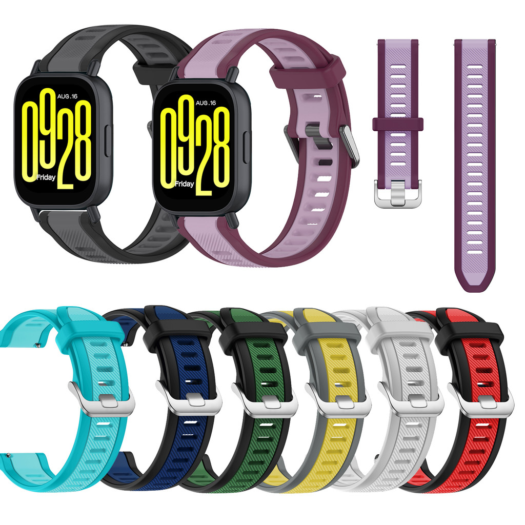 สายซิลิโคนสําหรับ Redmi Watch 5 Active Watch5 lite Silver Buck เปลี่ยนสมาร์ทวอท์ช Patchwork ข้อมือ
