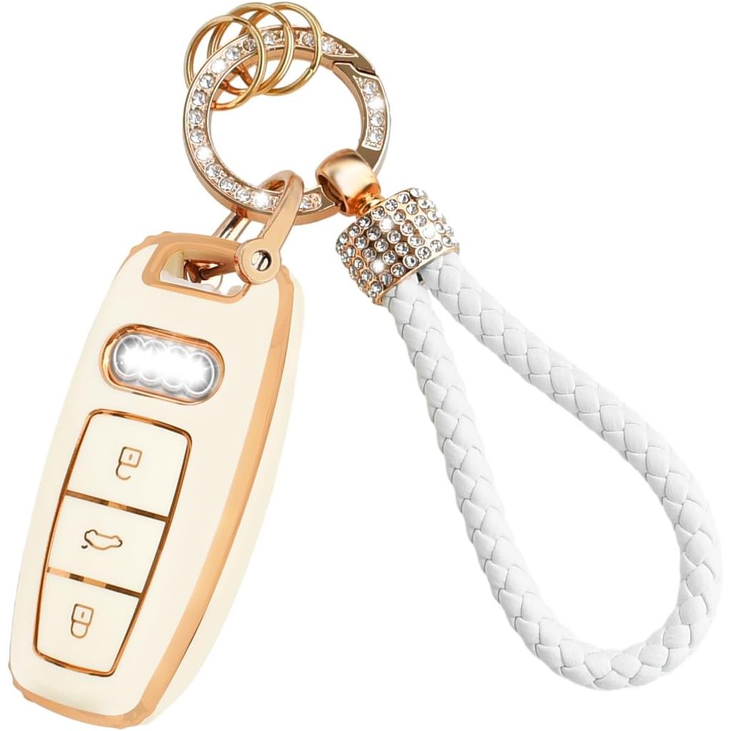 Key Fob ฝาครอบใช้งานร่วมกับ Audi, Key Case ป้องกัน Fit สําหรับ A3 A6 A7 A8 E-Tron S3 S6 RS6 S7 RS7 Q