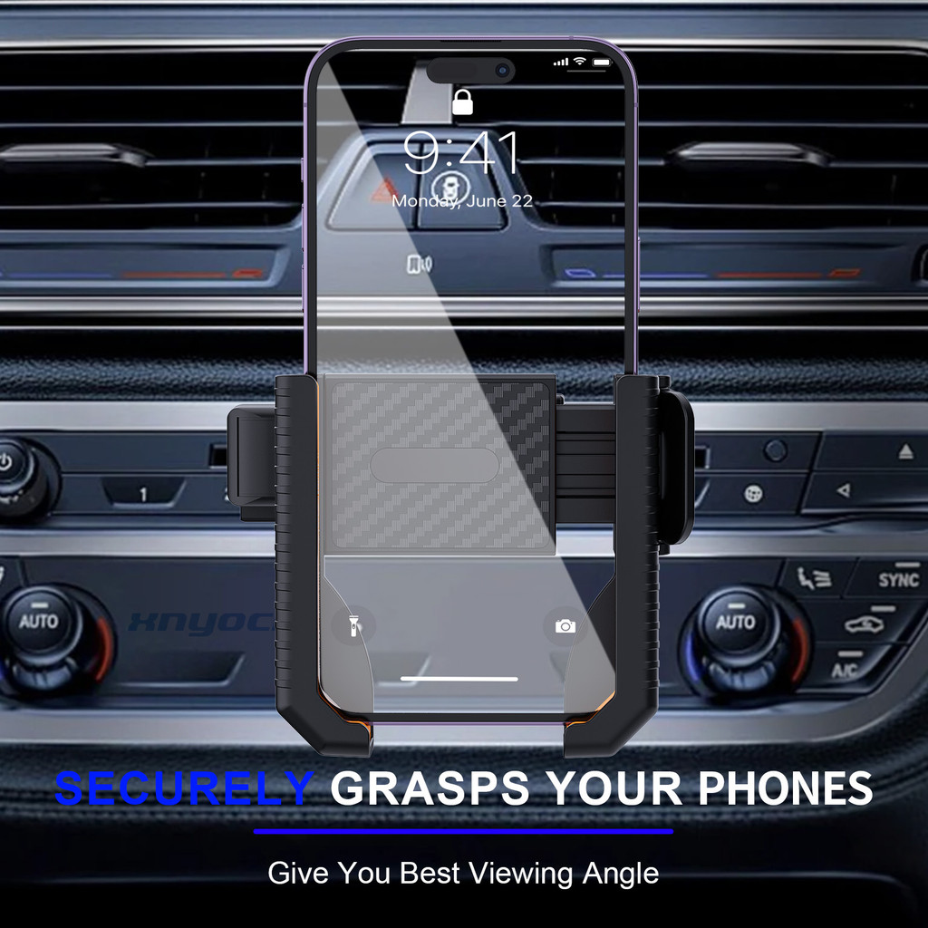 หมุนได้ 360 องศา Universal Car CD Slot ขาตั้งโทรศัพท์ One-Touch Release ที่วางโทรศัพท์ในรถยนต์สําหรับ IPhone 12-16 Pro Max Samsung - รูปที่ 5