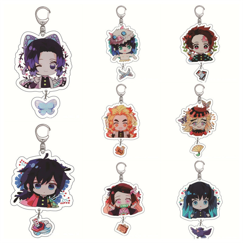 อะนิเมะพวงกุญแจ Demon Slayer พวงกุญแจ Tanjirou Kamado Tomioka Nezuko Giyuu Kimetsu ไม่มี Yaiba การ์ต