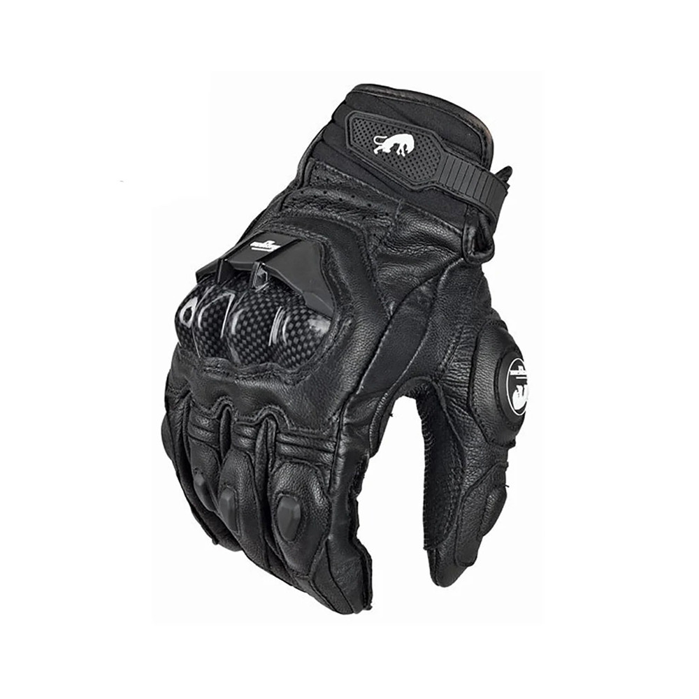 ถุงมือหนังแท้คุณภาพสูงผู้ชาย Luva ขี่ Moto ถุงมือรถจักรยานยนต์ Guantes ป้องกัน Racing MOTO อุปกรณ์ป้องกัน ราคา ถูกที่สุด ดีลบีเคเค