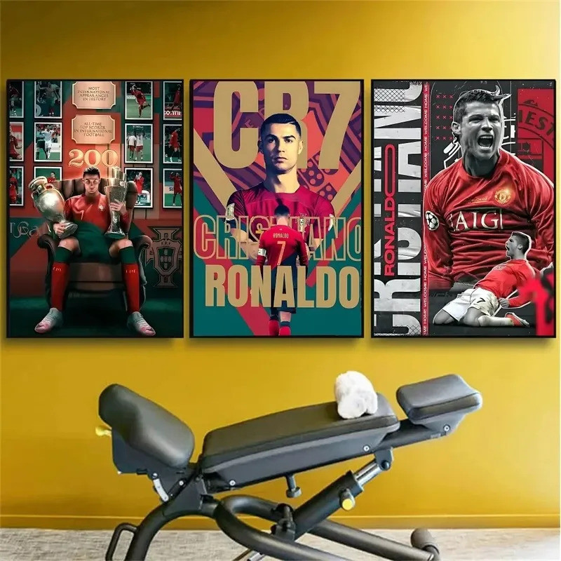 C-Cristiano R-Ronaldo CR7 โปสเตอร์คลาสสิกไม่มีกรอบ Club Bar Vintage โปสเตอร์ Wall Art ภาพวาดห้องนอน 