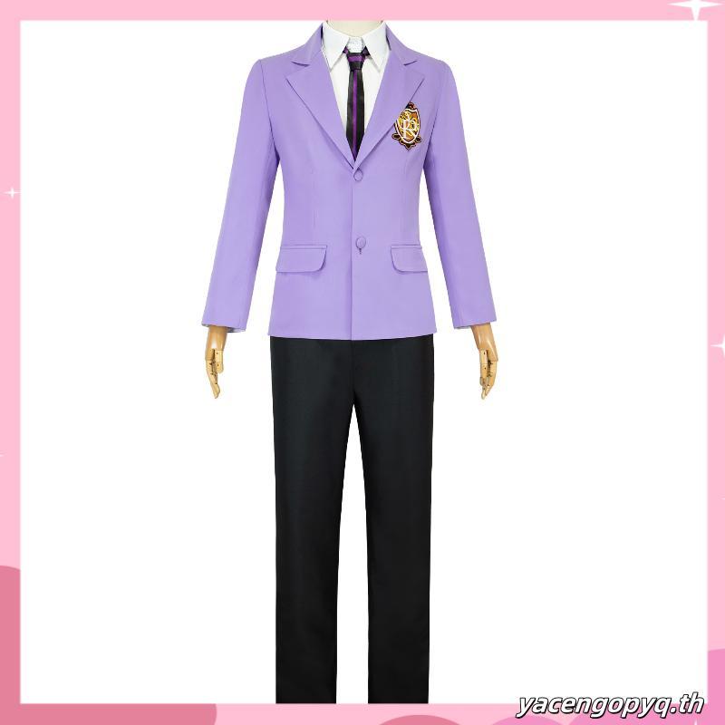 Holoun Ouran High School Host Club Cosplay ชุดยูนิฟอร์มคอสเพลย์ โรงเรียนมัธยม ฮาโลวีน 4 ชิ้น