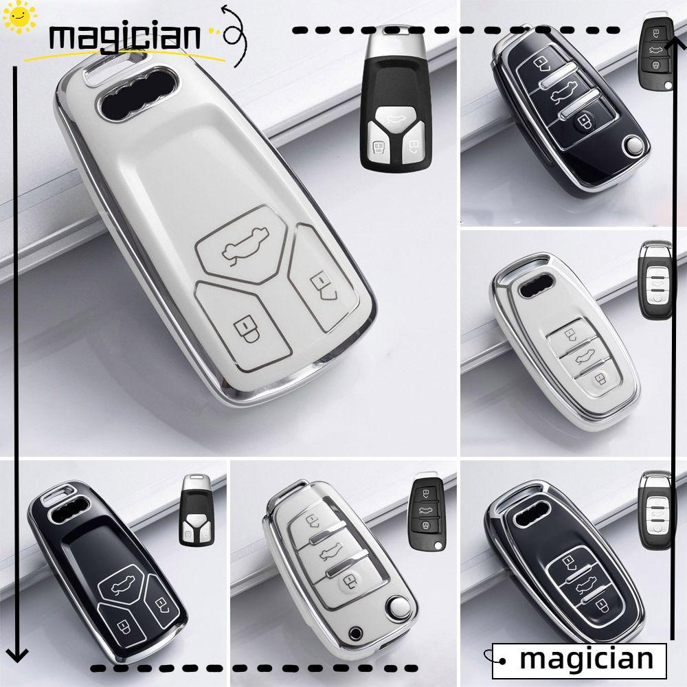 MAGICIAN กุญแจรถ, ผู้ถือ Soft TPU ฝาครอบ, ฝาครอบกุญแจเต็มรูปแบบสําหรับ Audi A1 A3 8P A4 A5 A6 C7 A7 