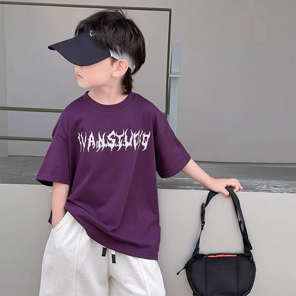 SweetKids พร้อมส่งจากกทม🌸แขนสั้นเด็กผู้ชาย🍓ชุดเสื้อยืดแขนสั้น แฟชั่นฤดูร้อน เสื้อยืดคอกลมครึ่งแขน พิมพ์ หลวมและสะดวกสบาย - รูปที่ 4