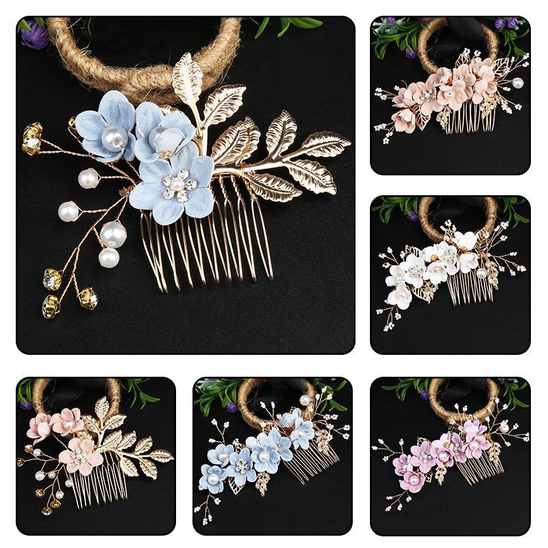 หวีแฮนด์เมดทำจากโลหะผสม ออกแบบเป็นดอกไม้หวาน สําหรับเจ้าสาวและเทศกาล พร้อมสร้างลุคแฟชั่นให้ผมของคุณ