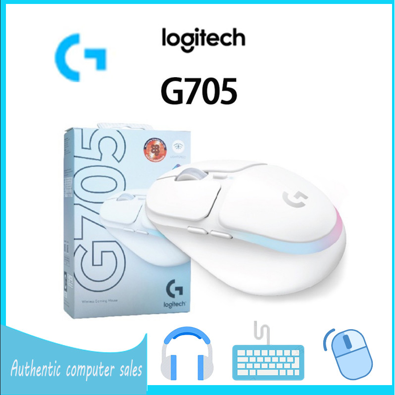 Logitech G705 เมาส์สําหรับเล่นเกมไร้สาย การเชื่อมต่อบลูทูธไร้สาย Lightspeed ที่ปรับแต่งได้