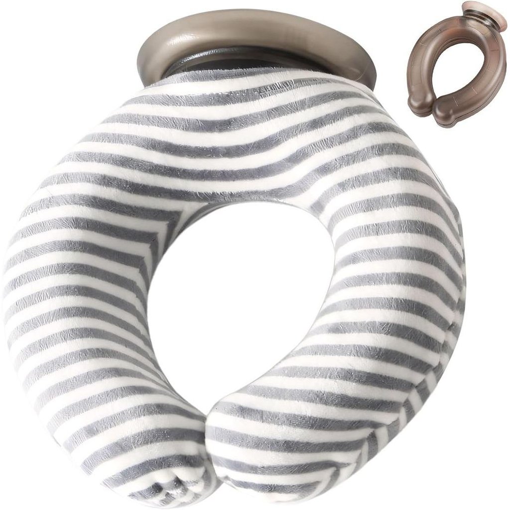 Neck Hot Water Bottle, 1 Litre U-Shaped Fluffy Hot Water Bottle Long, Leak-proof & Splash Guard Hot 