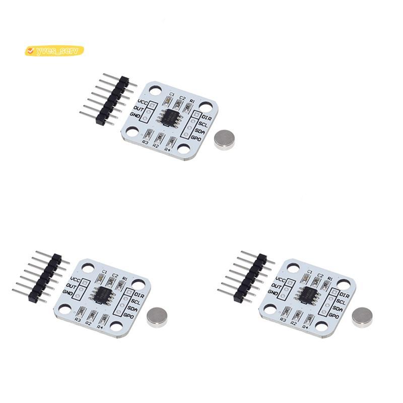 yves_service3 ชิ้น AS5600 Encoder 12 บิตแม่เหล็กเหนี่ยวนํามุมวัดเซนเซอร์โมดูลส่วนประกอบอิเล็กทรอนิกส