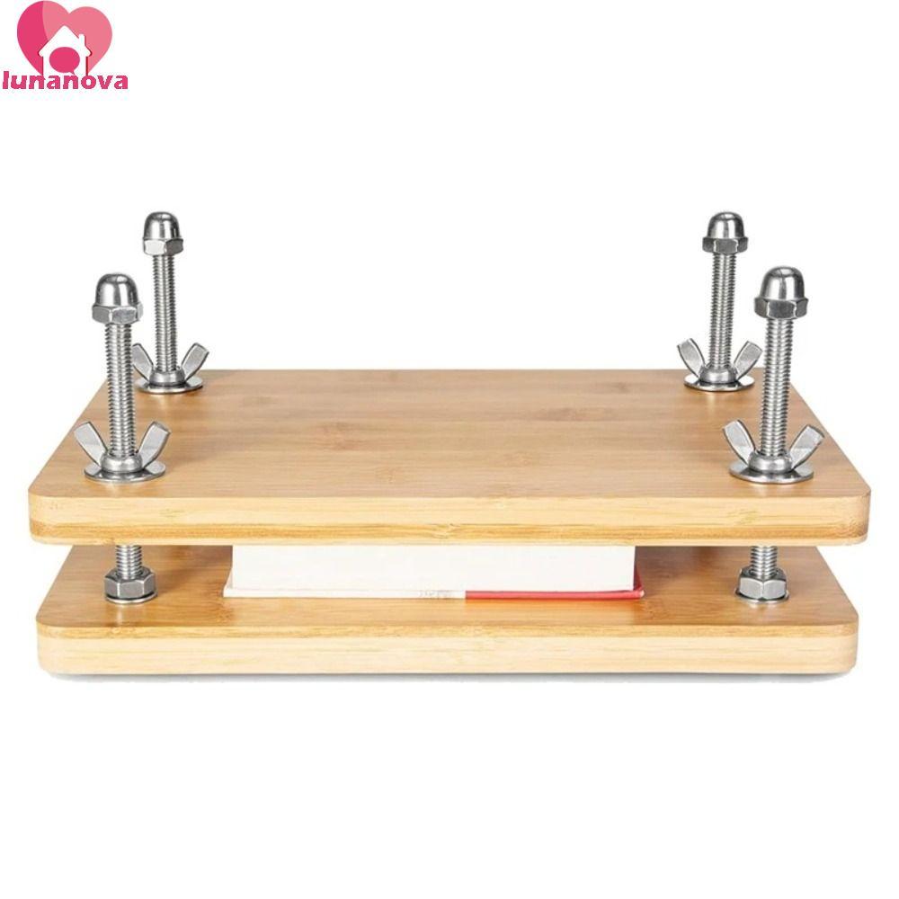 LUNANOVA Book Binding Kits,ไม้Handmade Paper Bamboo Book Press,ทนทานใช้งานง่าย 2/3 ชั้นคุณภาพสูงหนังสือกดเข้าเล่ม|เครื่องมือเข้าเล่มหนังสือ