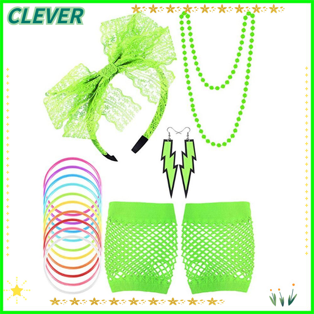 CLEVER 80s Fancy Retro 80s Party Girls Fishnet Gloves