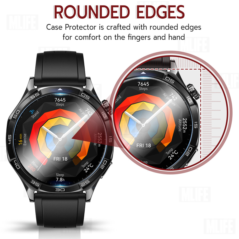 MLIFE – กระจกเต็มจอ สำหรับ Huawei Watch GT5 46mm ฟิล์มกันรอย กระจกนิรภัย กันกระแทก 2.5D แบบสุญญากาศ – Tempered Glass ราคา ถูกที่สุด ดีลบีเคเค แกลเลอรีภาพที่ 4