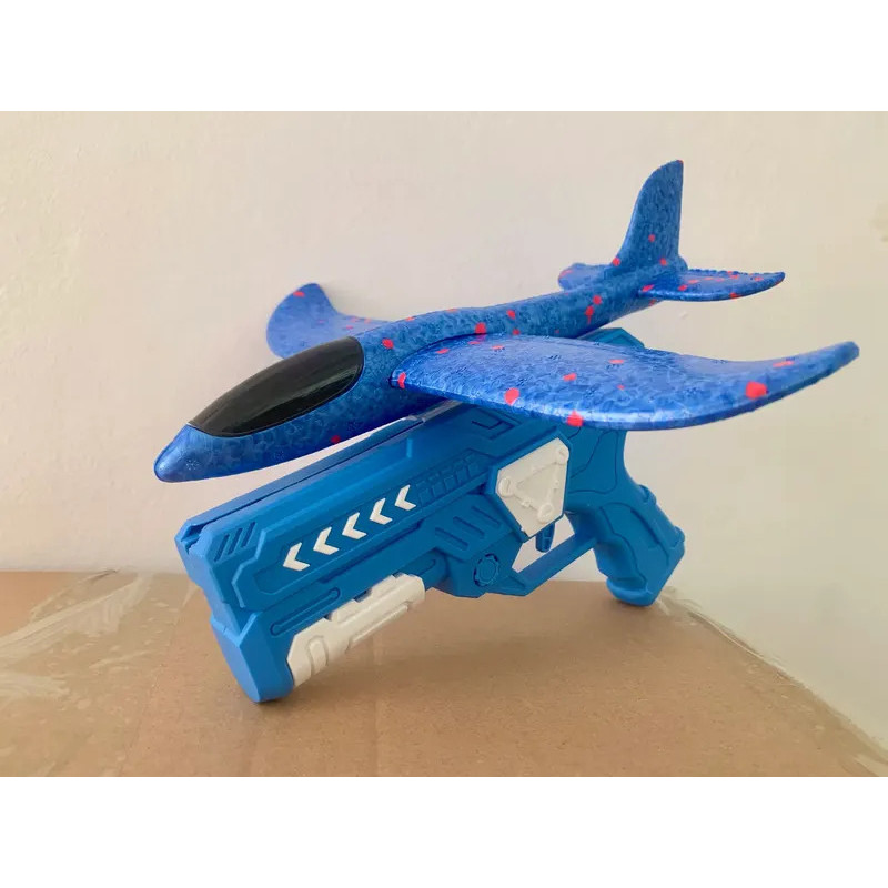Foam Plane Catapult Launcher for Kids - Safe Flying Glider Toy with 1 Plane, Outdoor STEM Fun Game (