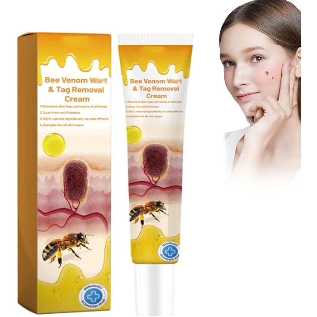 Bee Venom Warts and Label Remover, Wree Bee Venom, Warts & Day Removal Cream, สูตรปลอดภัยและอ่อนโยนส