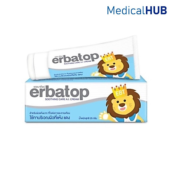 Erbatop Soothing Cream เออบาท๊อป ครีมบำรุง สำหรับผิวแห้ง ไม่มีสเตียรอยด์ ขนาด 25 กรัม (17001)