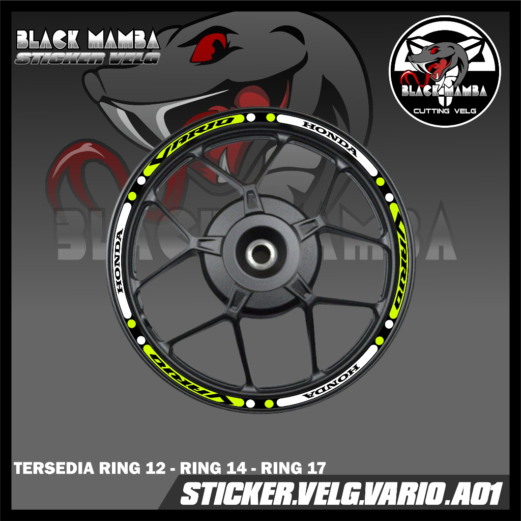 VARIO RIM STICKER - VARIO A01 TIRE RIM VARIATION LIST STICKER