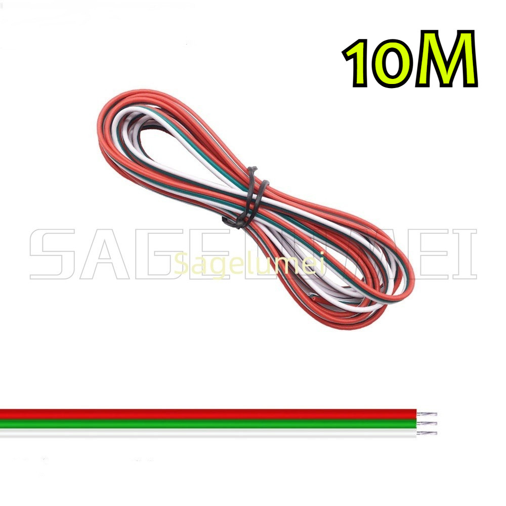 10 M/ม้วน 3 Pin LED Strip สาย 22 AWG 3 Core ยืดหยุ่น RGB สาย 12V สายไฟสําหรับ WS2811 WS2812B COB Lig
