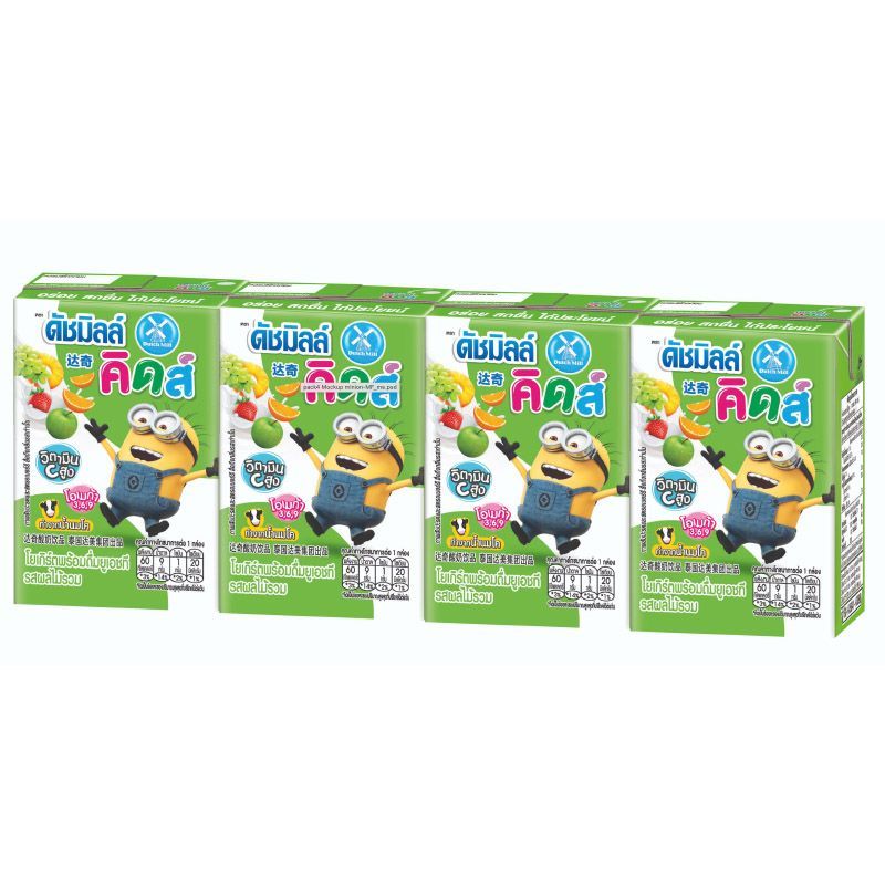 ดัชมิลล์คิดส์นมเปรี้ยวยูเอชทีรสผลไม้รวม 90มล. แพค 4 Dutch Mill Kids Mix Fruit 90X4 [หมายเลขบาร์โค้ด 8851717049224 ]