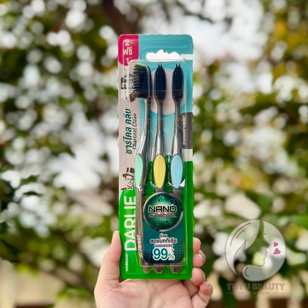 Darlie Nano Charcoal Clean Toothbrush 3 ด้าม.