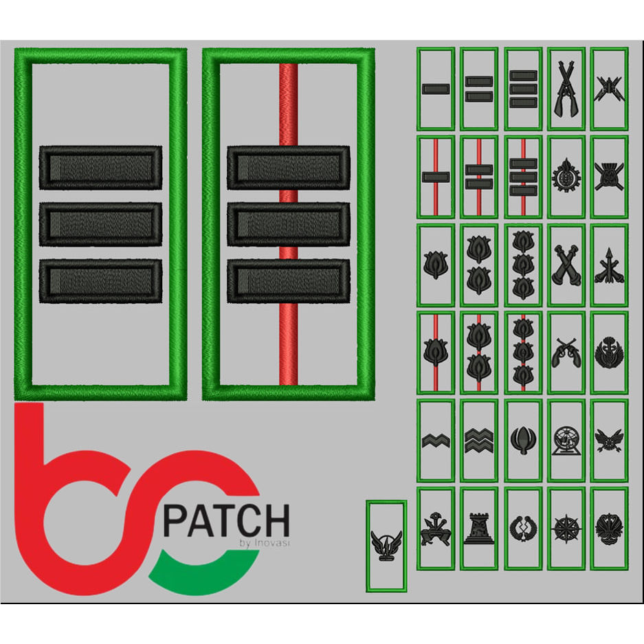 BCPT10 CAPTAIN/MAYOR/LETKOL/KOL/LETDA/LETTU CORP TNI-AD RANK LOGO PATCH EMBROIDERY PDH-PDL-PDU