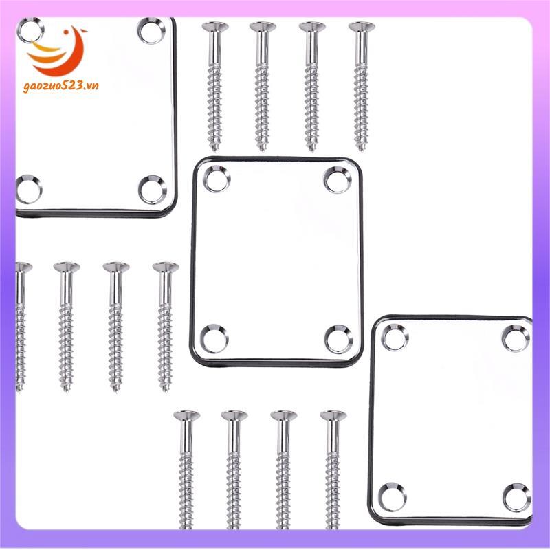 สําหรับกีตาร์ 4 หลุมคอ Joint Board 3PCS Heavy Duty เหล็กสี่เหลี่ยมผืนผ้าแผ่นคอ