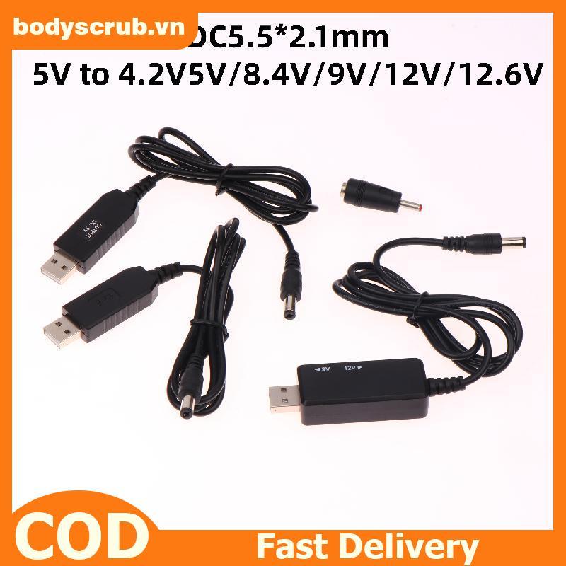 BB 1 ชุด DC 5V ถึง 12V สาย USB Boost Converter Step-up สําหรับ Wifi Router โมเด็มพัดลม 5.5*2.1 มม.Wi