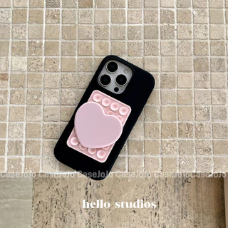 เคสกระจก สีตัดกันเรียบง่ายสไตล์เกาหลี สำหรับ iPhone Air 12 Pro 17 Pro Max 16 Plus 14 13 15 Pro 11 ถ้วยดูดโทรศัพท์มือถือ